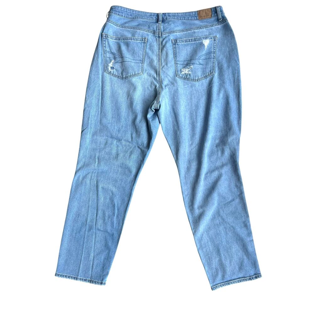 American Eagle Mom Jeans Bundle Y2K Light Wash Distressed Denim Sz 16 - Picture 13 of 16